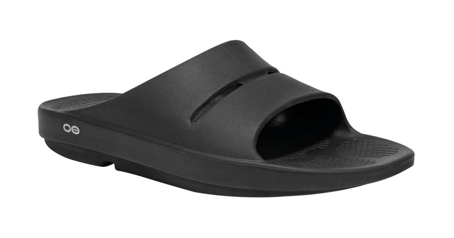 Oofos OOAHH Slide - Black Lawn Bowls Sandal