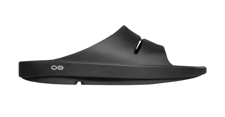 Oofos OOAHH Slide - Black Lawn Bowls Sandals