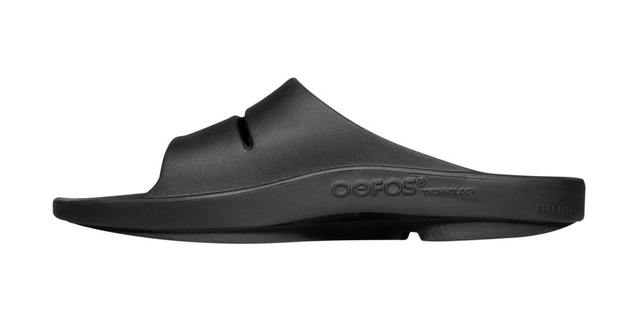 Oofos OOAHH Slide - Black Lawn Bowls Footwear