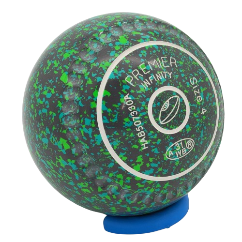 Premier Infinity Size 4 Mint-Lime Gripped - Made exclusively by Taylor Bowls Football Logo