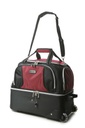 [860BUR Team Hunter] Large Carry &amp; Wheel Lawn Bowls Bag (Burgundy)