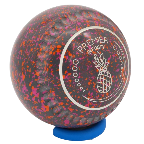 Premier Infinity Size 4 Crimson-Orange Gripped - Made exclusively by Greenmaster Bowls Scotland - Pineapple Logo