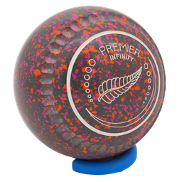 [PREM4HAB506957A-48860-121223-1ST31MCINFINITY] Premier Infinity Size 4 Crimson-Orange Gripped - Made exclusively by Greenmaster Bowls Scotland - Fern Leaf Logo