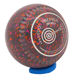 [PREM4HAB506958A-48860-121223-1ST31MCINFINITY] Premier Infinity Size 4 Crimson-Orange Gripped - Made exclusively by Greenmaster Bowls Scotland - Target Logo
